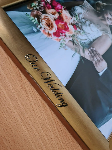 Gold photo frame with Engraving Frame My Photos